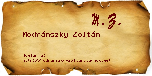 Modránszky Zoltán névjegykártya
