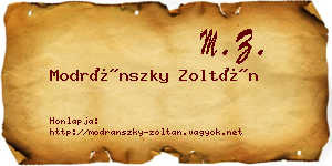 Modránszky Zoltán névjegykártya