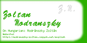zoltan modranszky business card